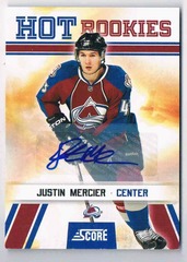 2010-11 Panini Score Hot Rookies Auto Justin Mercier #508 Avalanche